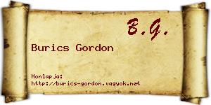 Burics Gordon névjegykártya